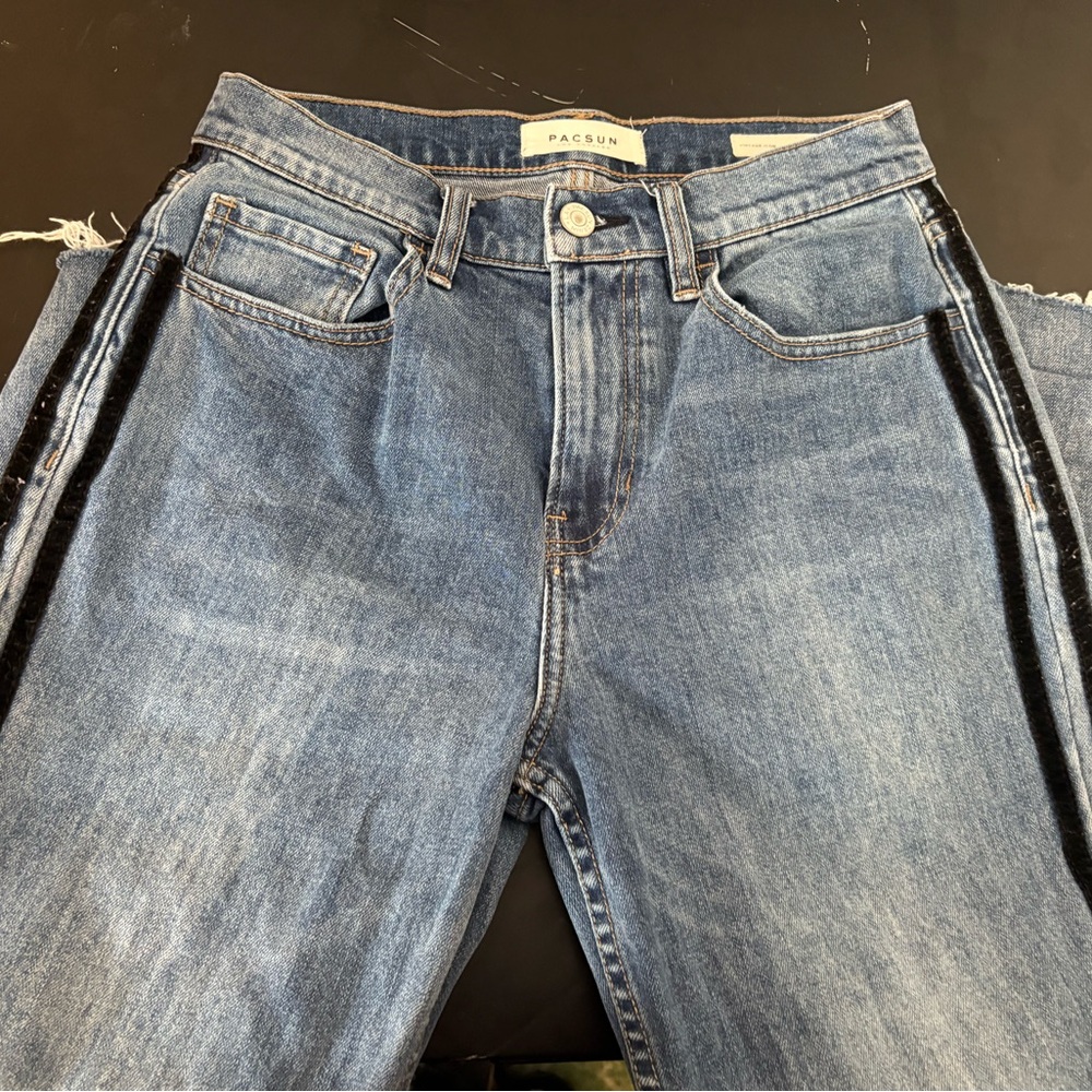 PacSun Women’s Slim Jeans in Blue with Black Trim